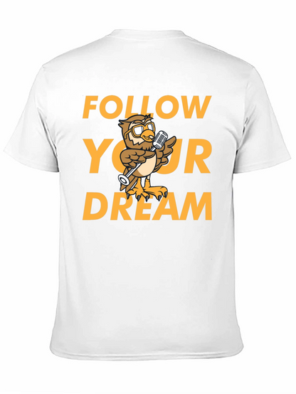 Follow Your Dream Owl Graphic Black T-Shirt