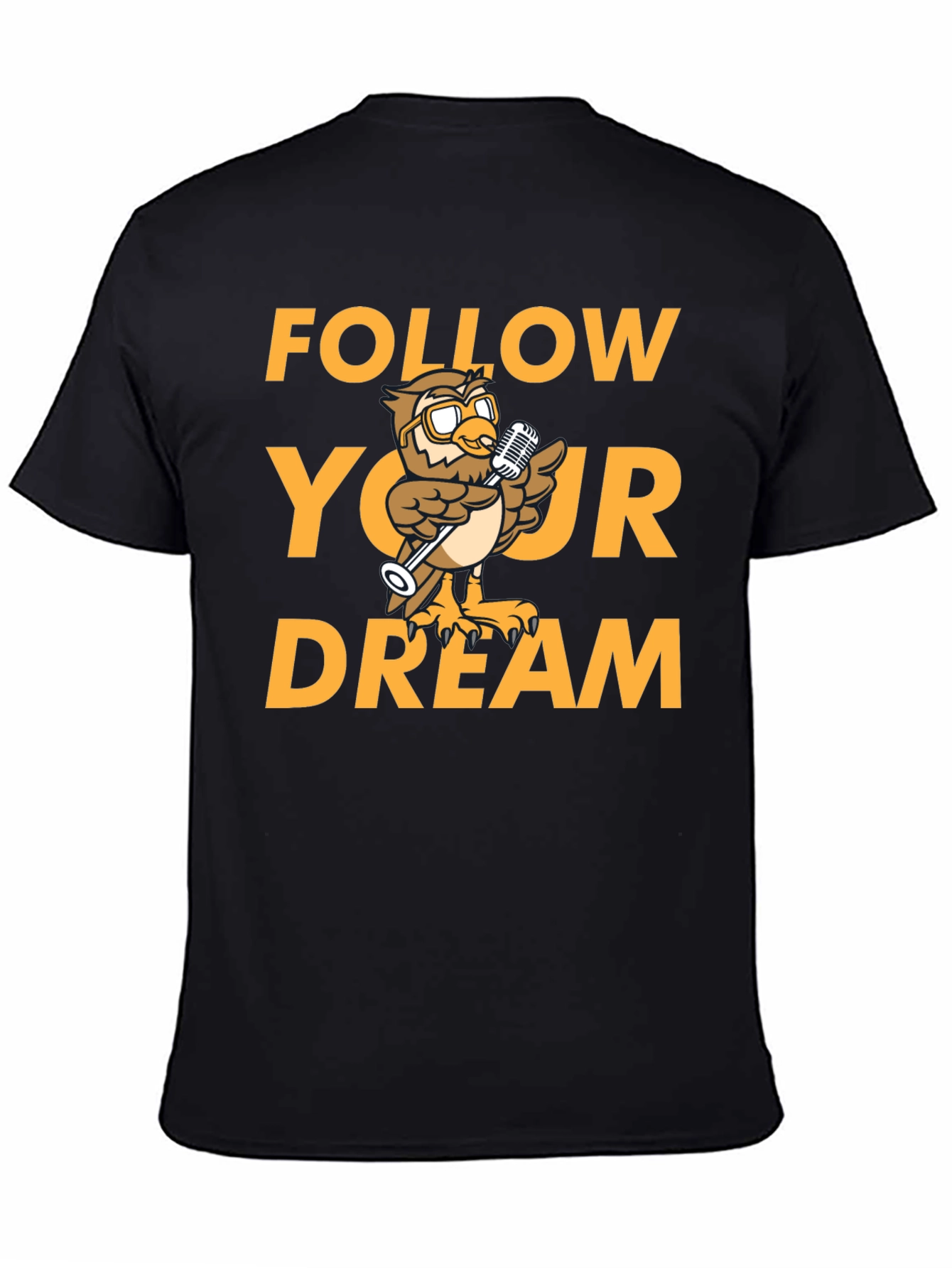 Follow Your Dream Owl Graphic Black T-Shirt