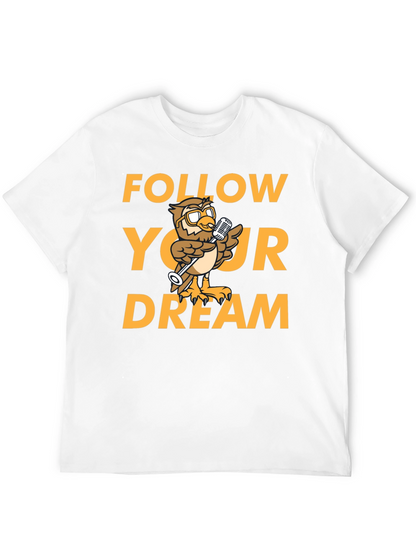 Follow Your Dream Owl Graphic Black T-Shirt