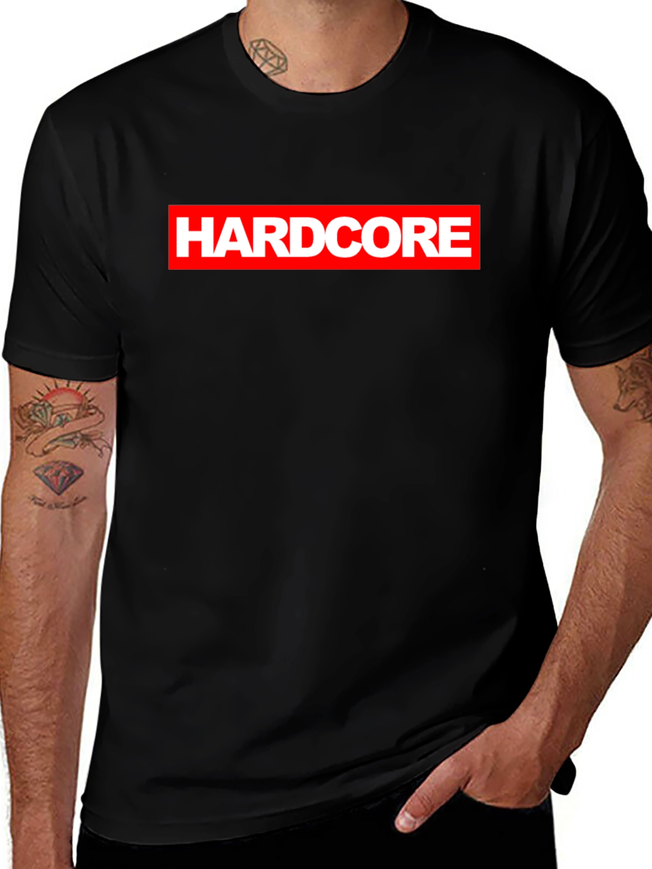 Hardcore Logo Black Graphic T-Shirt