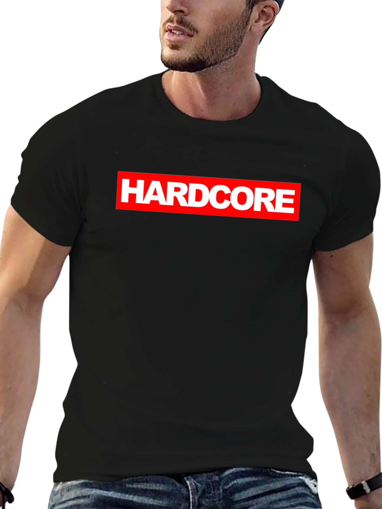 Hardcore Logo Black Graphic T-Shirt
