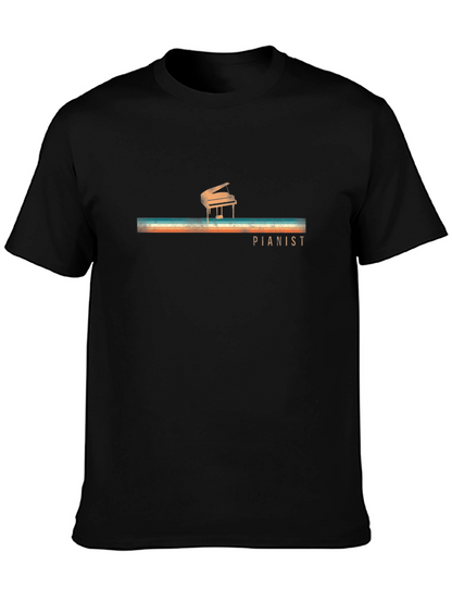 Pianist Retro Graphic T-Shirt