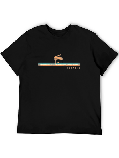 Pianist Retro Graphic T-Shirt