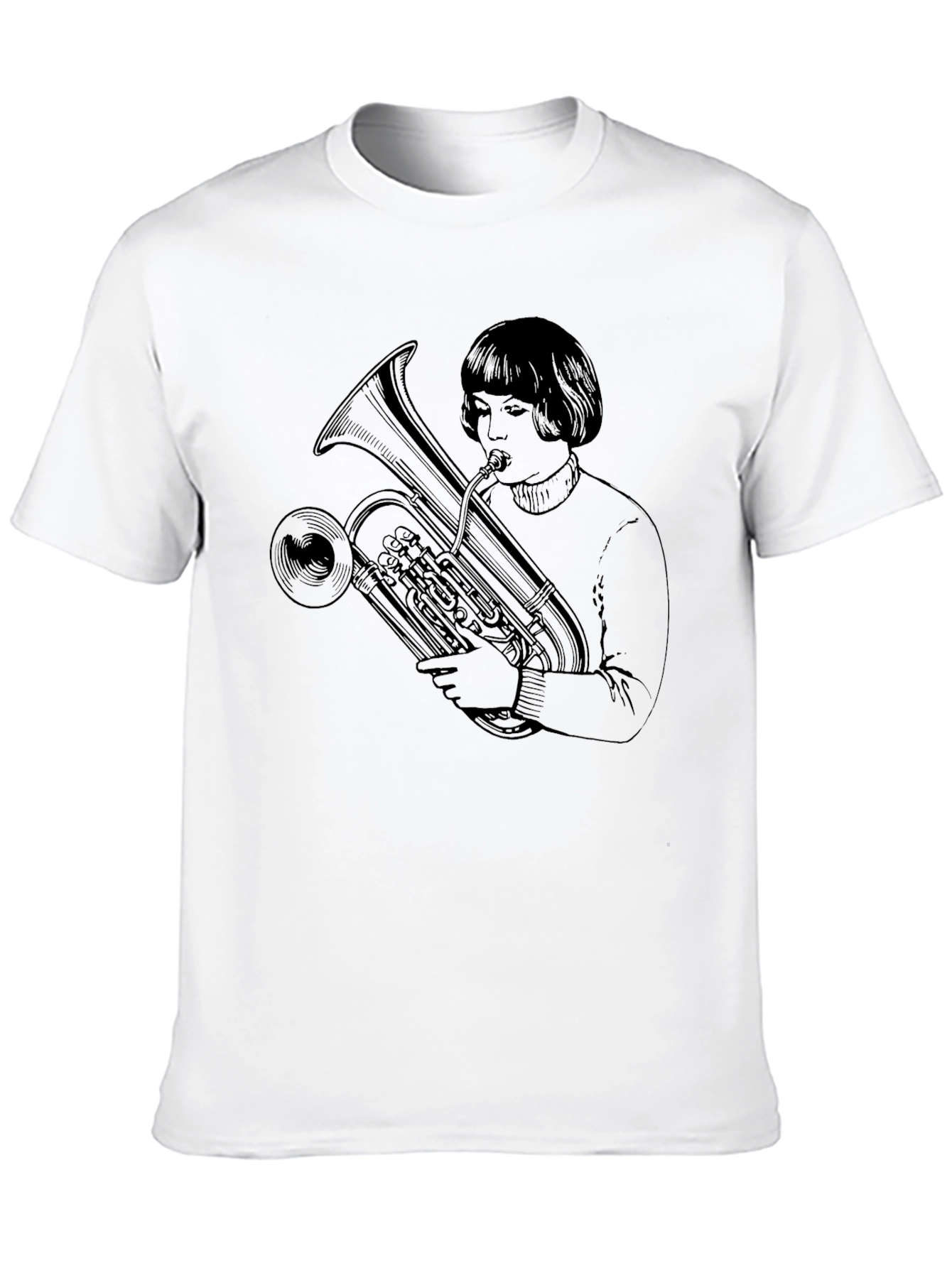 Tuba Player Graphic Tee - Unisex Black T-Shirt