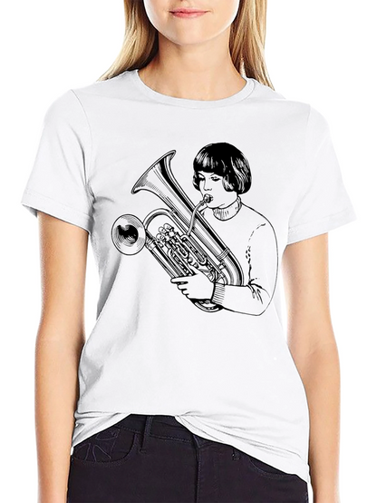 Tuba Player Graphic Tee - Unisex Black T-Shirt