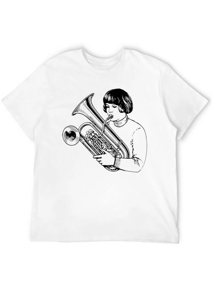 Tuba Player Graphic Tee - Unisex Black T-Shirt