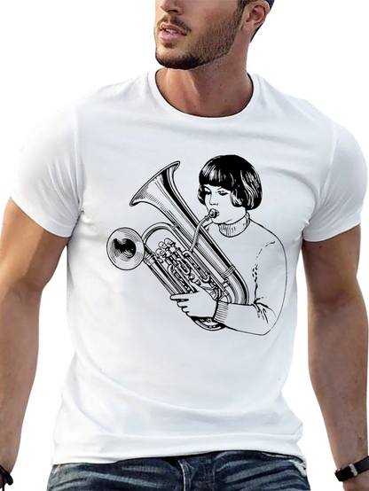 Tuba Player Graphic Tee - Unisex Black T-Shirt