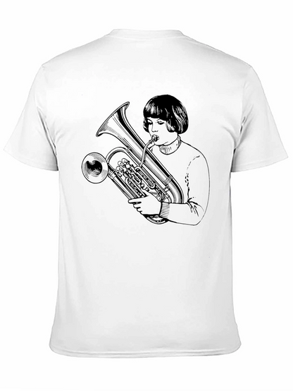 Tuba Player Graphic Tee - Unisex Black T-Shirt