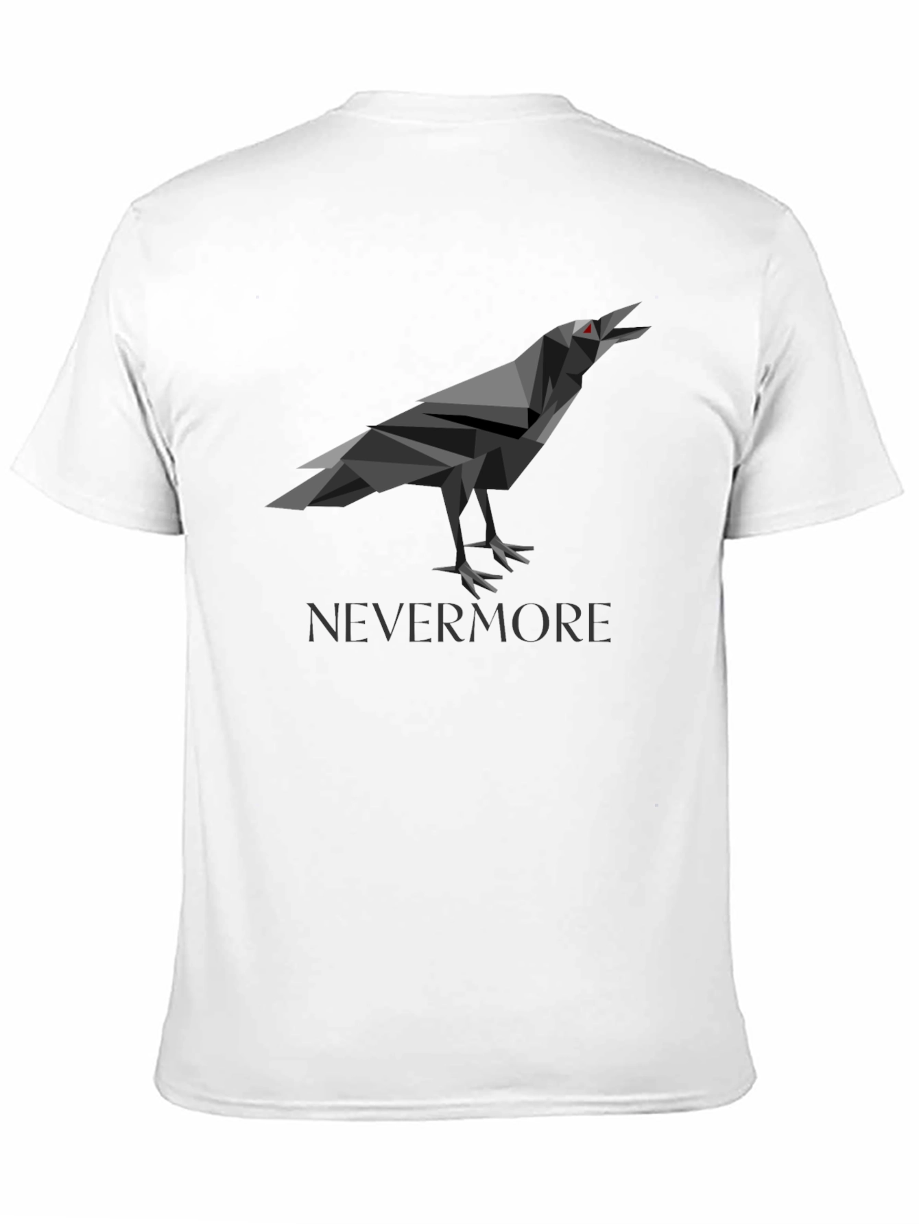 Geometric Raven Graphic Print Black T-Shirt