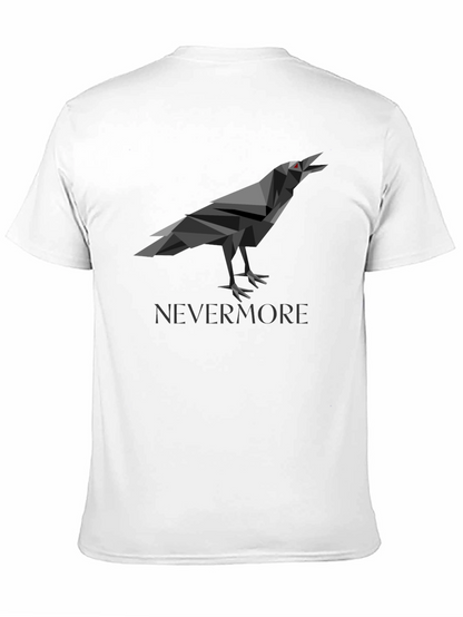 Geometric Raven Graphic Print Black T-Shirt