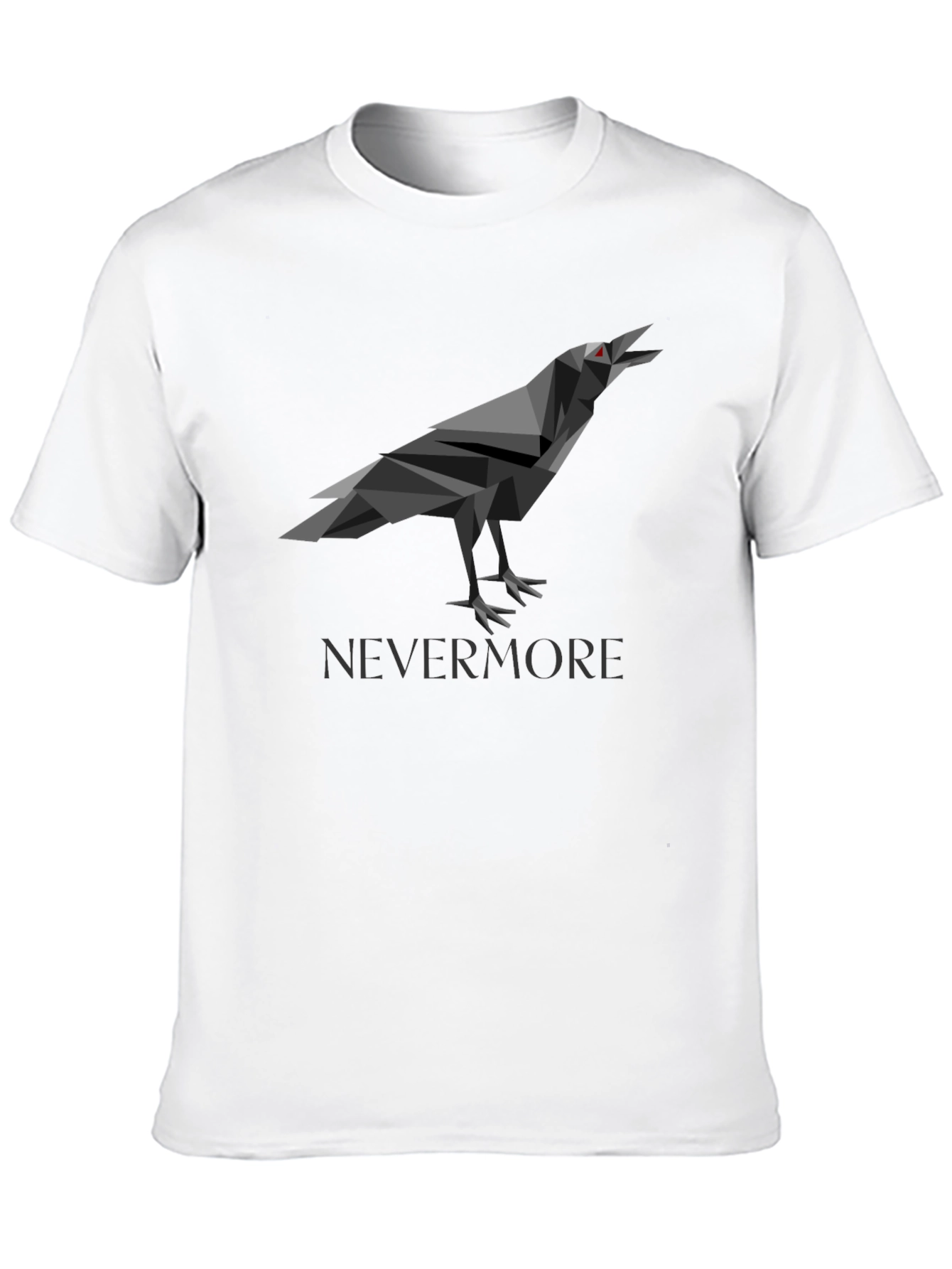 Geometric Raven Graphic Print Black T-Shirt
