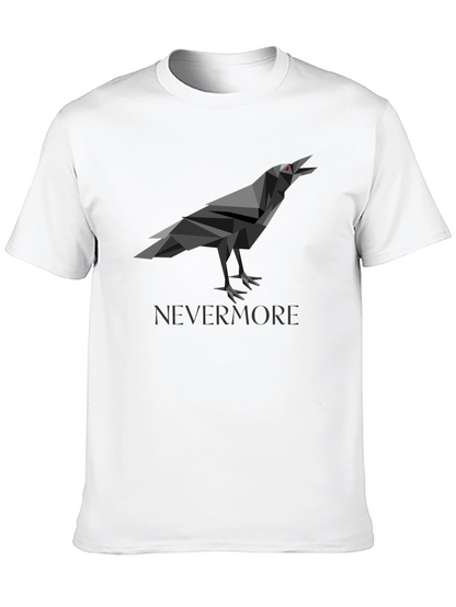 Geometric Raven Graphic Print Black T-Shirt