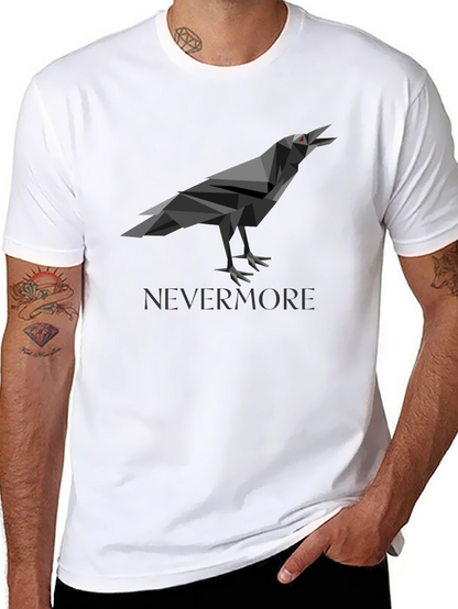 Geometric Raven Graphic Print Black T-Shirt