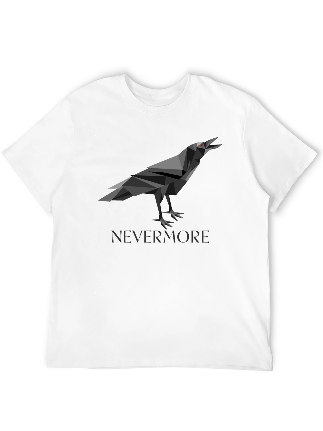 Geometric Raven Graphic Print Black T-Shirt
