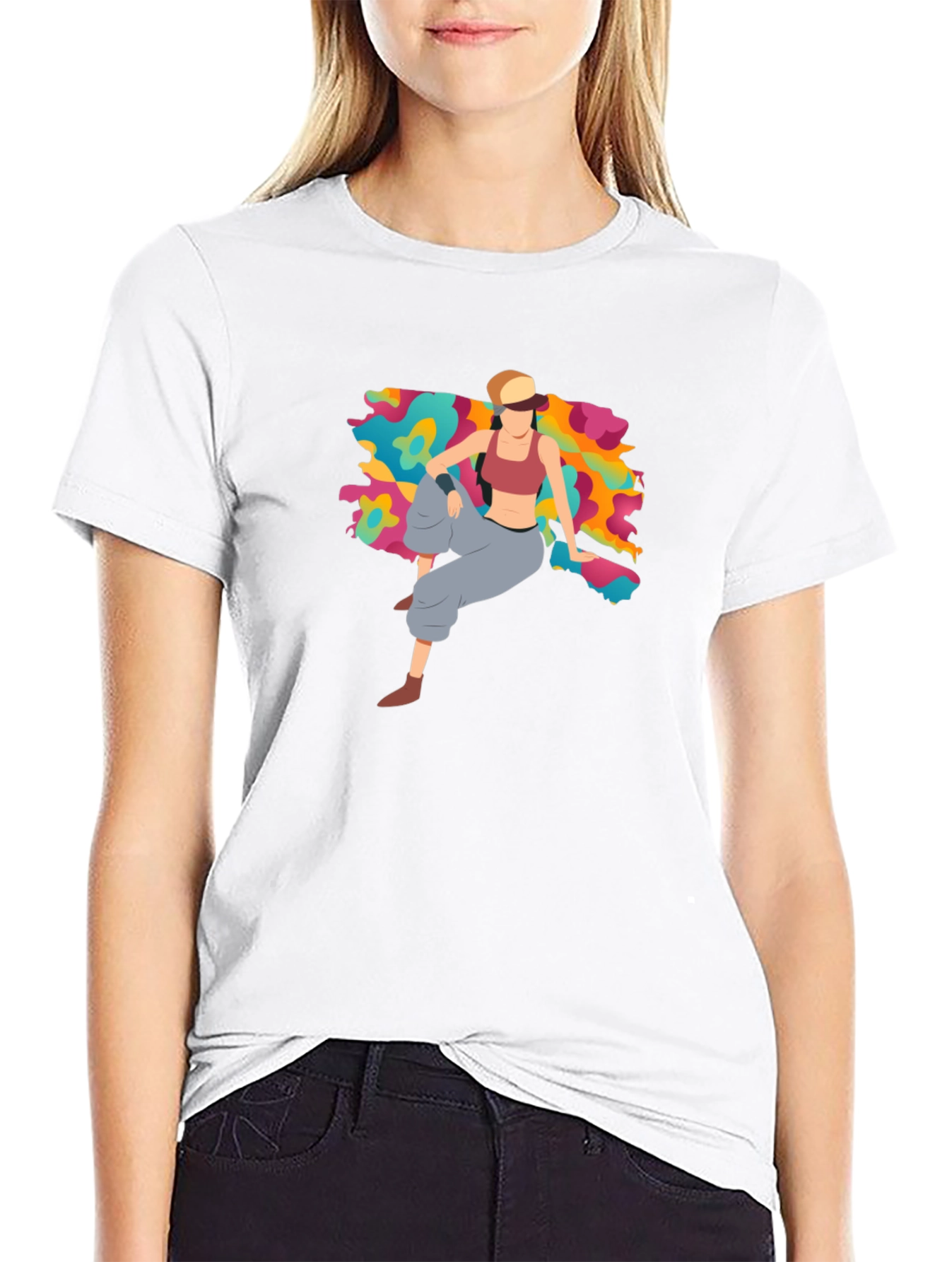 Trendy Graphic Tee - Abstract Woman Design