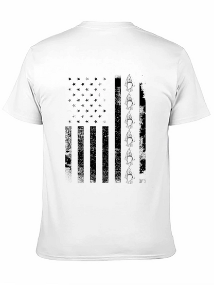 Distressed American Flag Fishing T-Shirt