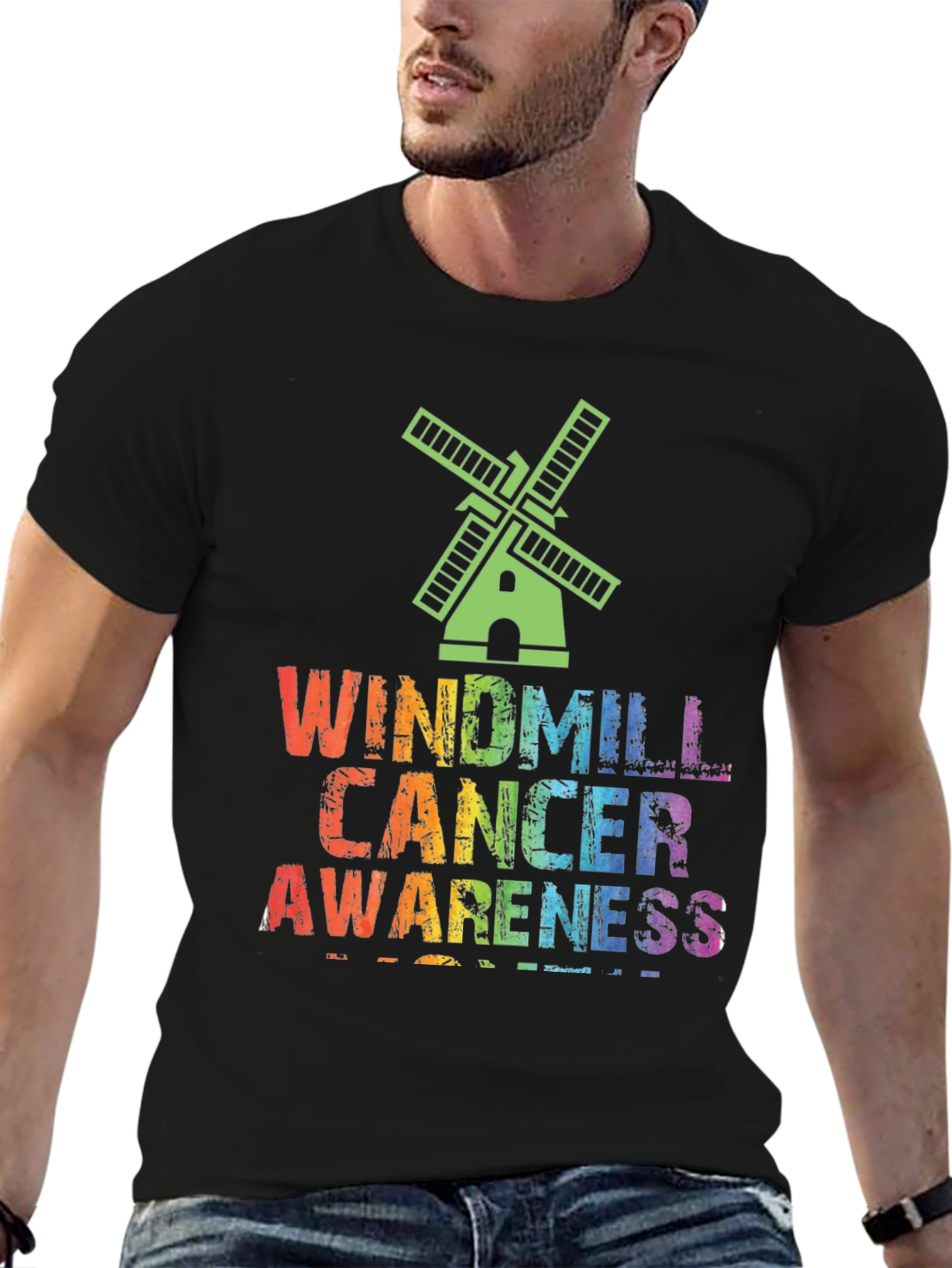 Windmill Cancer Awareness Graphic T-Shirt