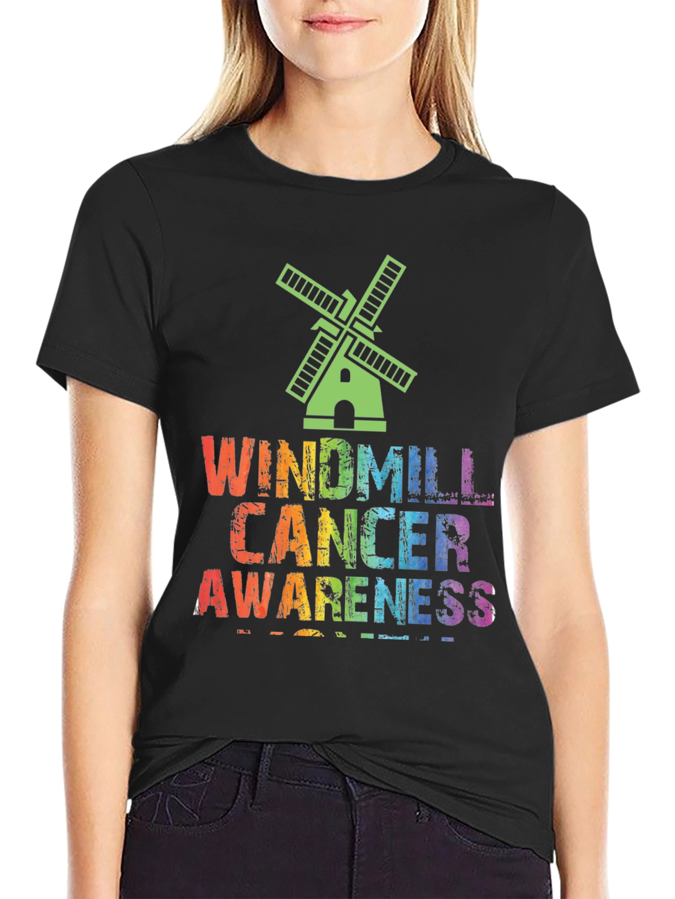 Windmill Cancer Awareness Graphic T-Shirt