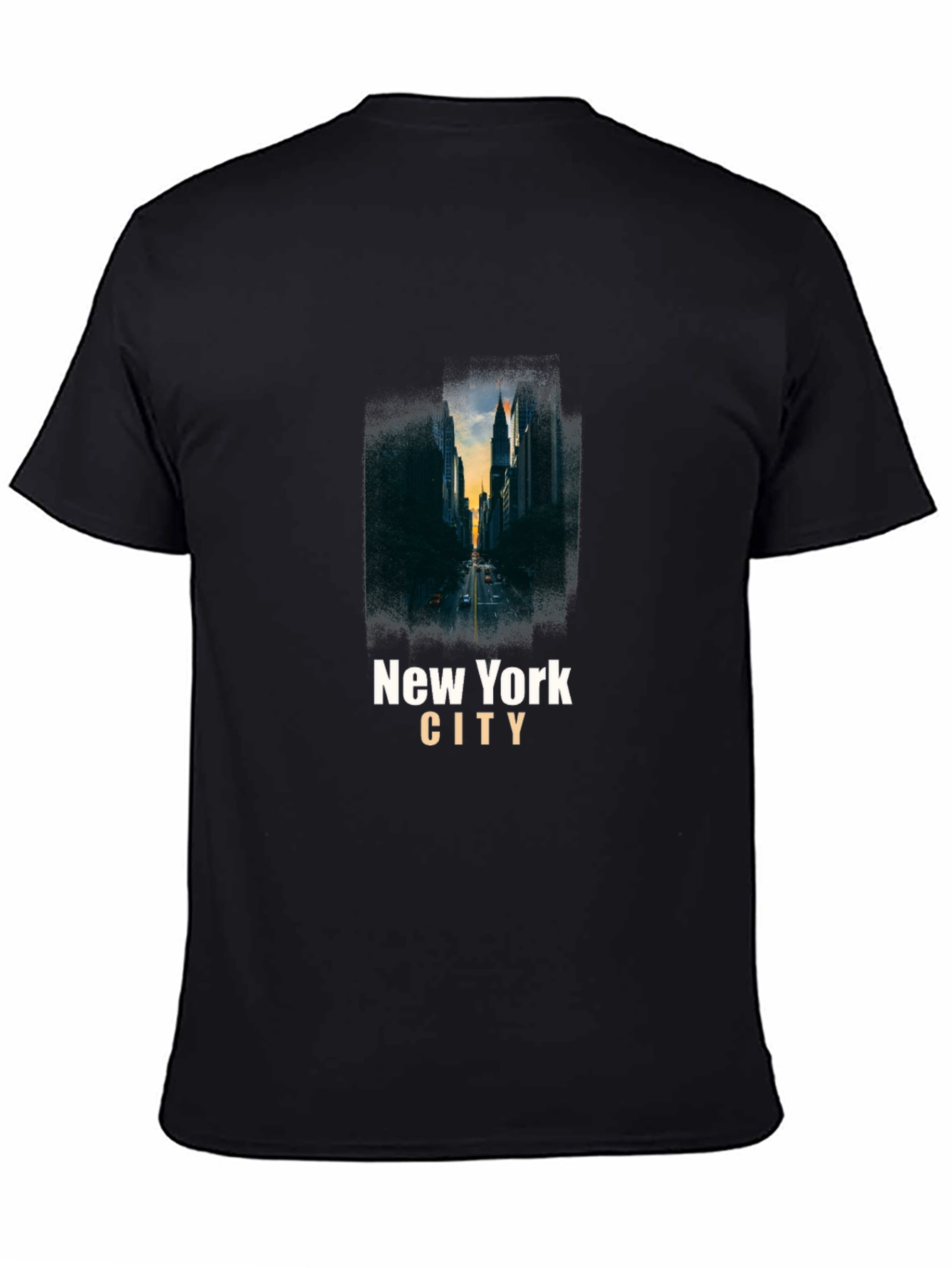 New York City Skyline Graphic Tee - Black