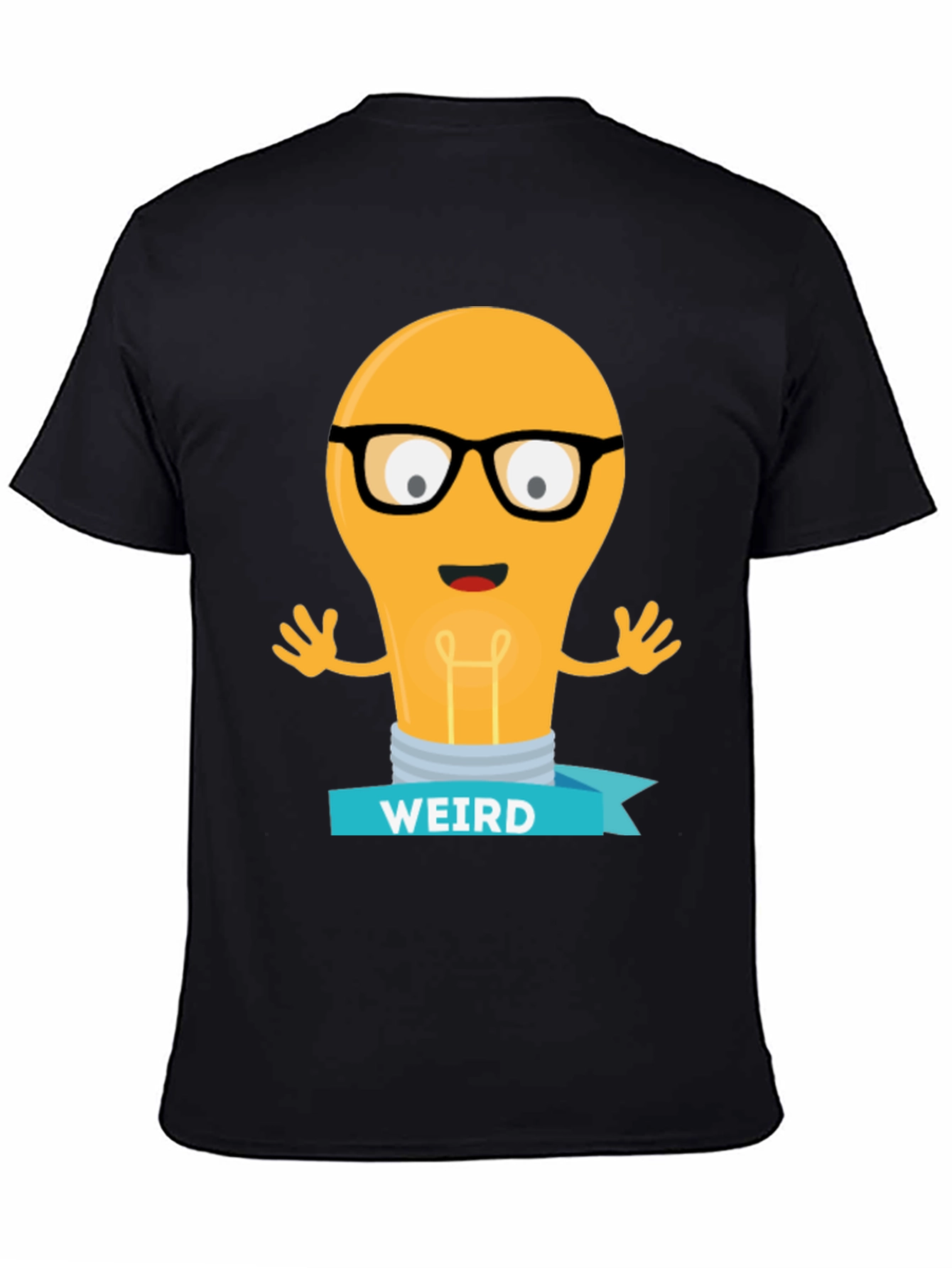 Weird Light Bulb Graphic Tee - Black T-Shirt