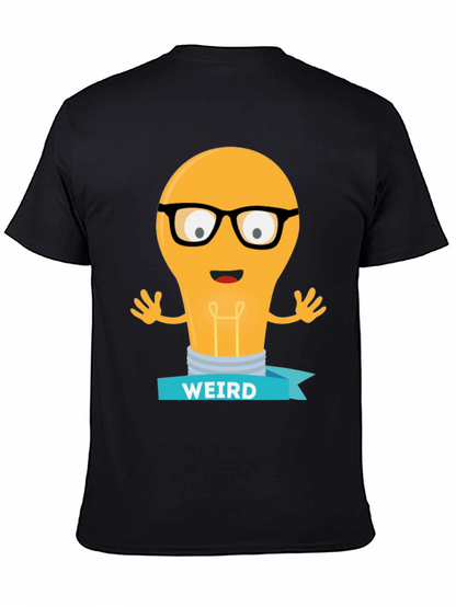 Weird Light Bulb Graphic Tee - Black T-Shirt