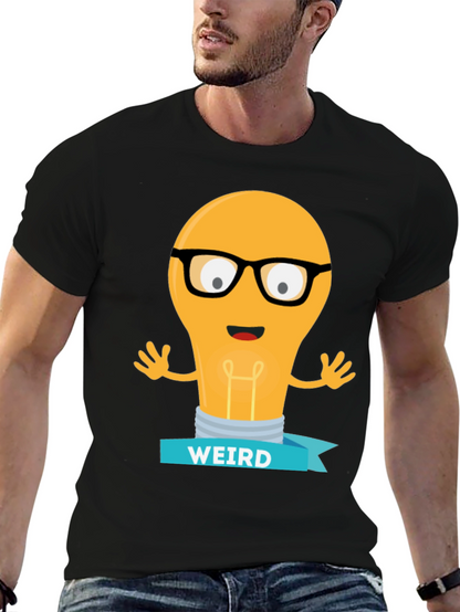 Weird Light Bulb Graphic Tee - Black T-Shirt