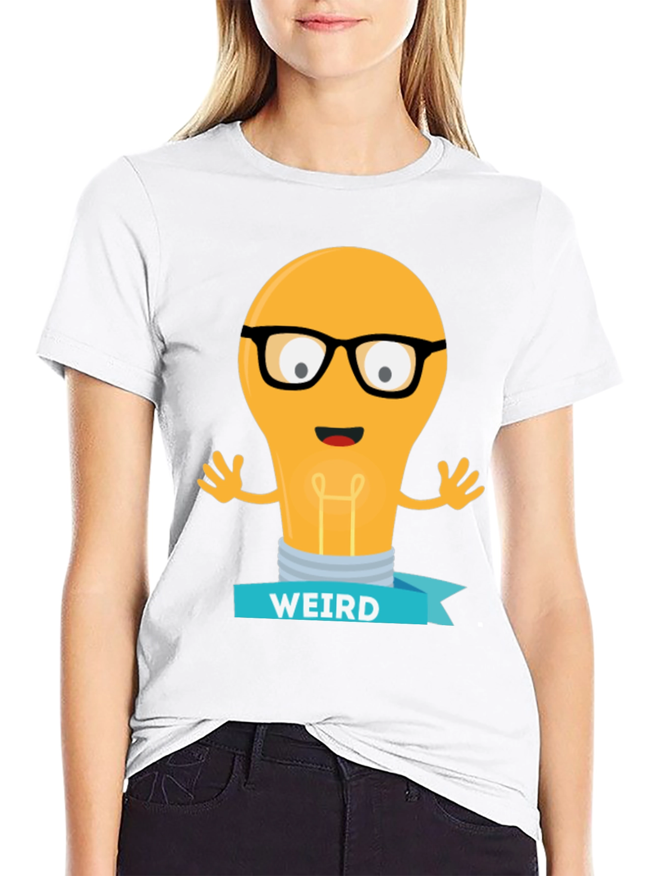 Weird Light Bulb Graphic Tee - Black T-Shirt