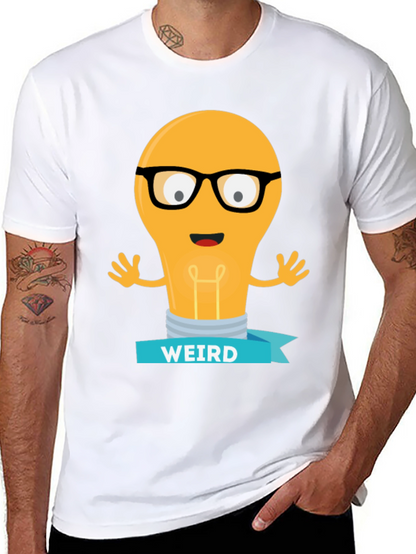 Weird Light Bulb Graphic Tee - Black T-Shirt