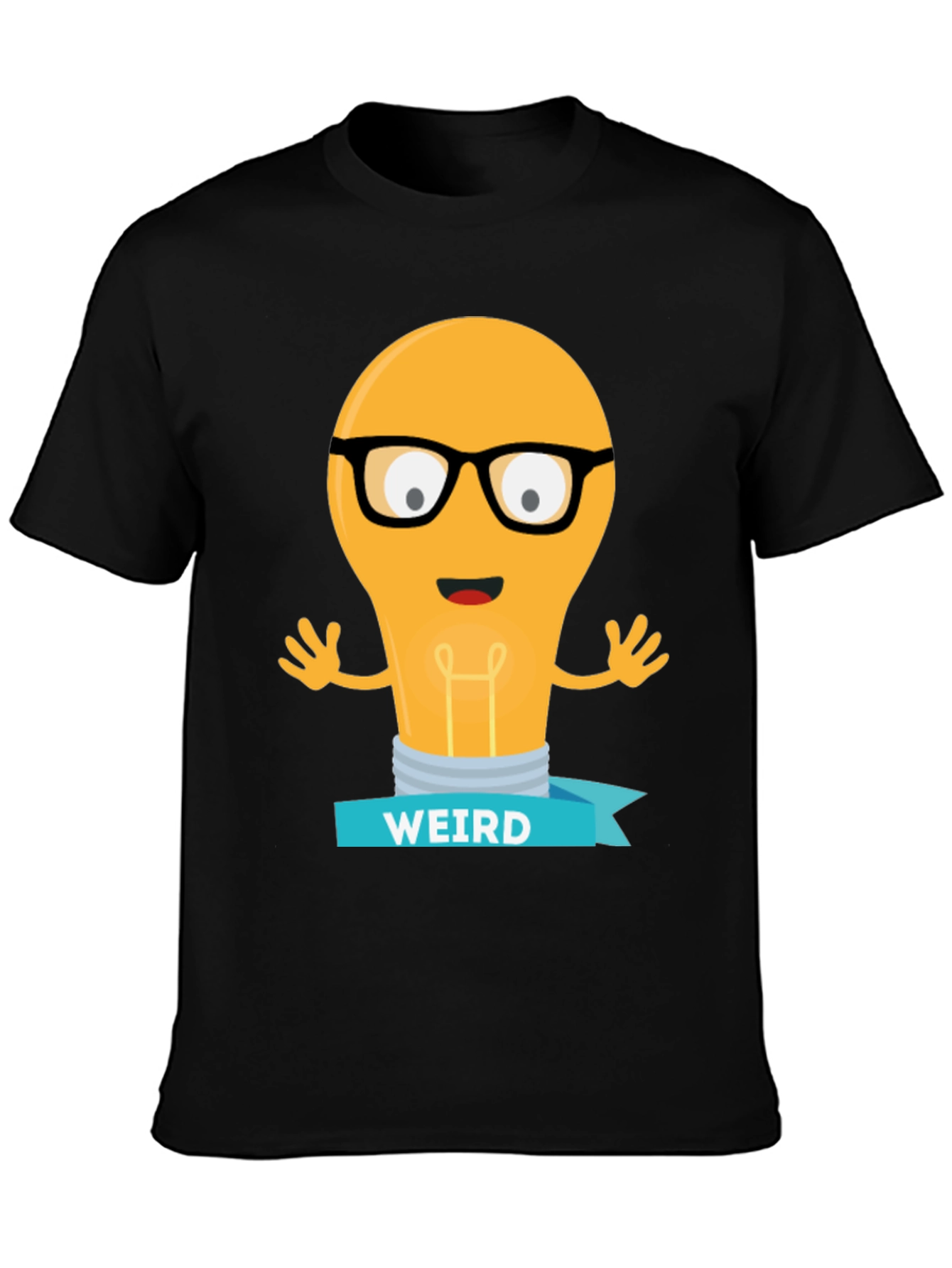 Weird Light Bulb Graphic Tee - Black T-Shirt