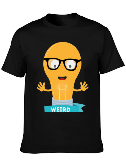 Weird Light Bulb Graphic Tee - Black T-Shirt