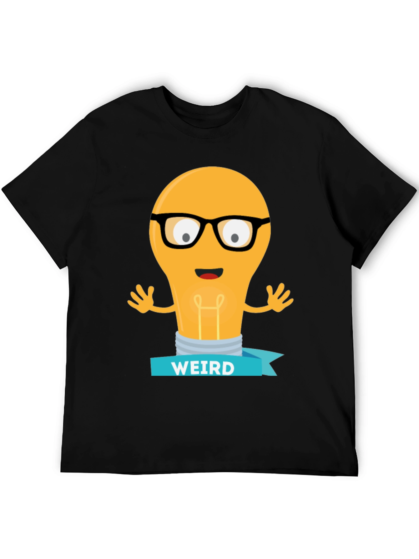 Weird Light Bulb Graphic Tee - Black T-Shirt