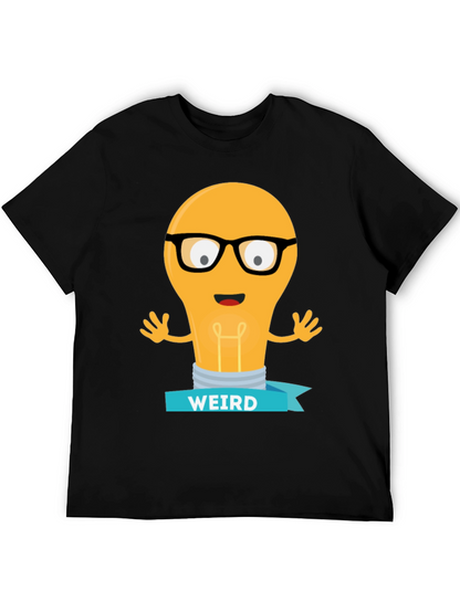 Weird Light Bulb Graphic Tee - Black T-Shirt