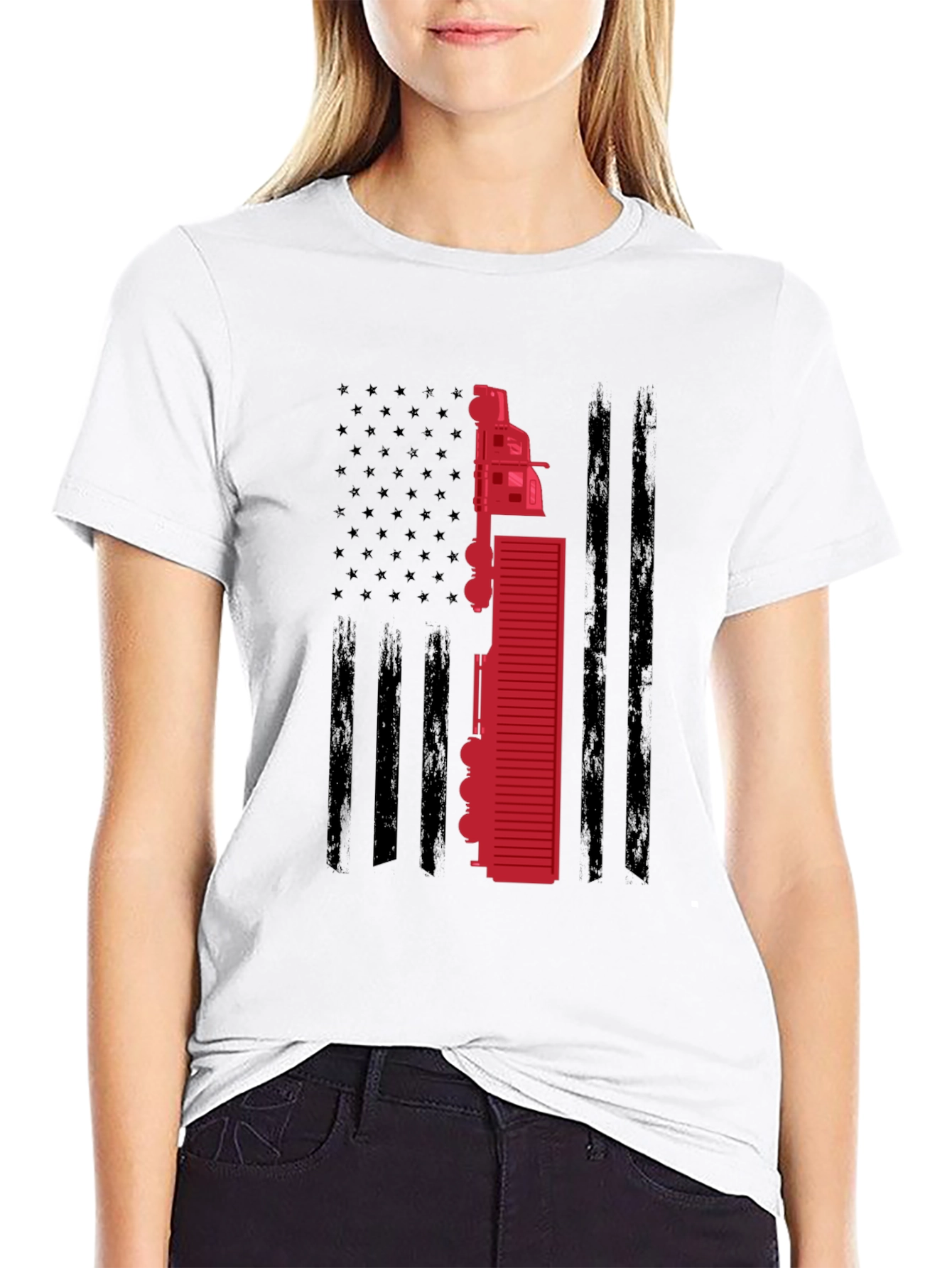 Trucker American Flag T-Shirt