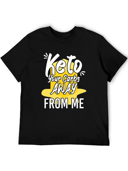 Keto Carbs Away Black Graphic T-Shirt