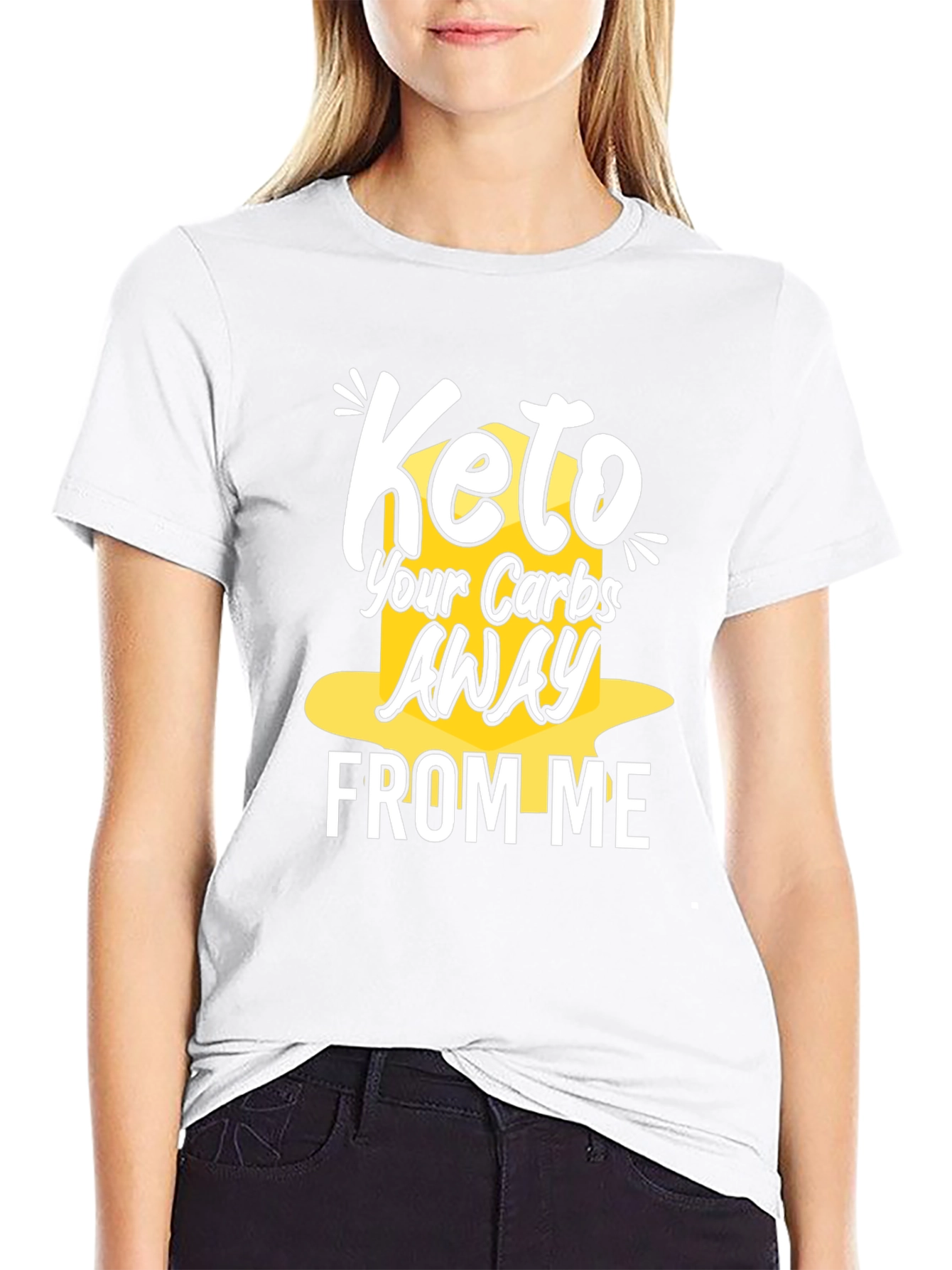 Keto Carbs Away Black Graphic T-Shirt