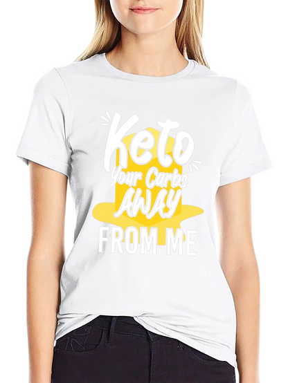 Keto Carbs Away Black Graphic T-Shirt