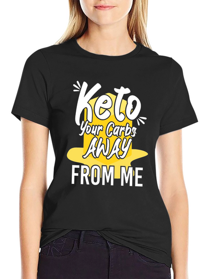 Keto Carbs Away Black Graphic T-Shirt