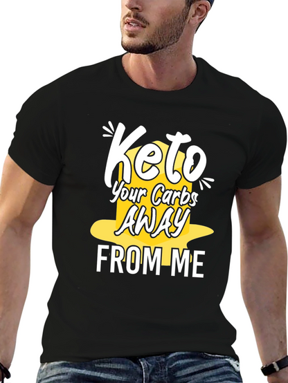 Keto Carbs Away Black Graphic T-Shirt