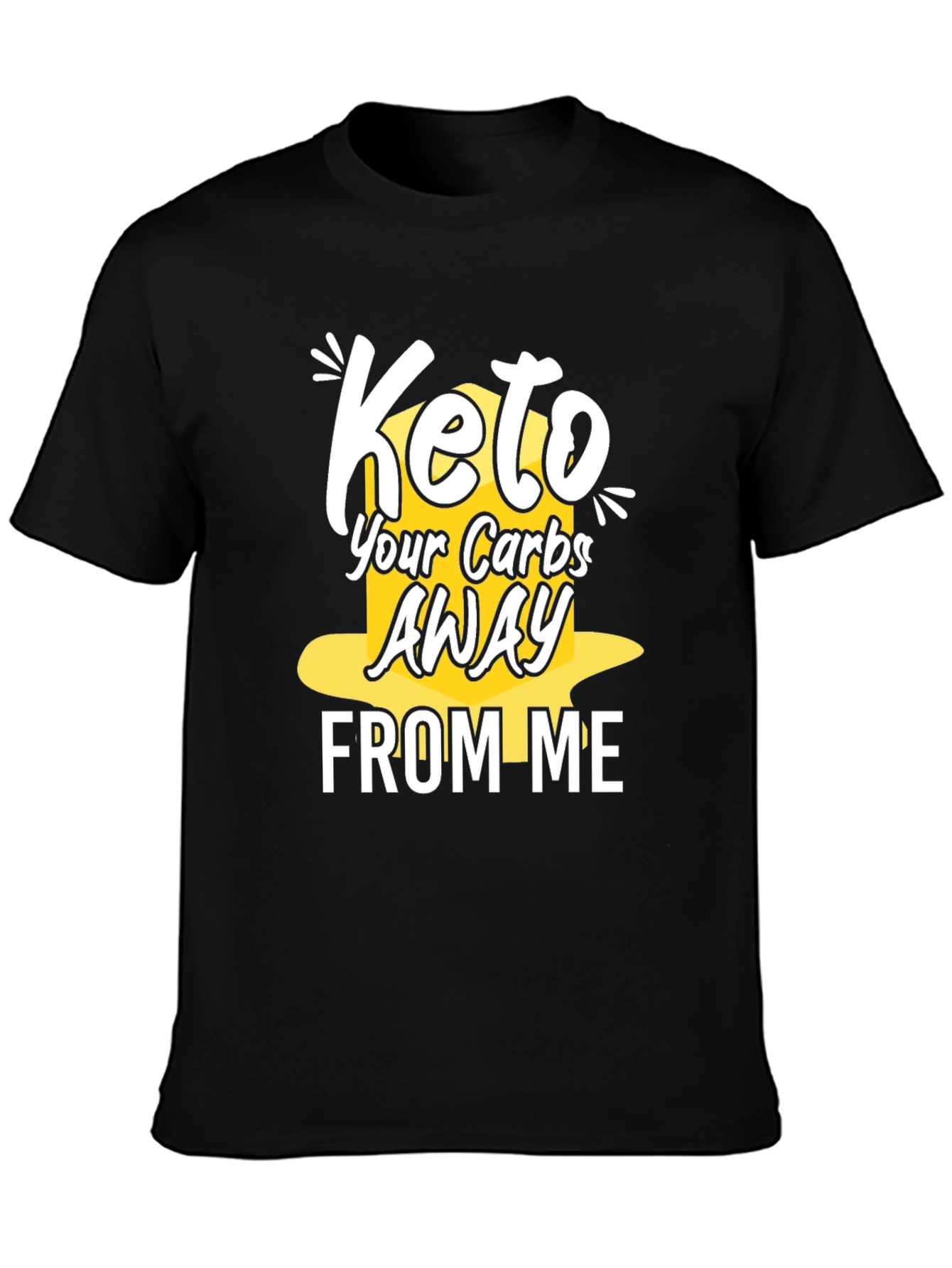 Keto Carbs Away Black Graphic T-Shirt