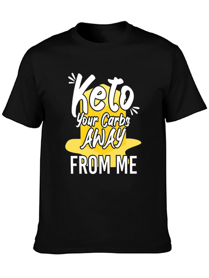 Keto Carbs Away Black Graphic T-Shirt