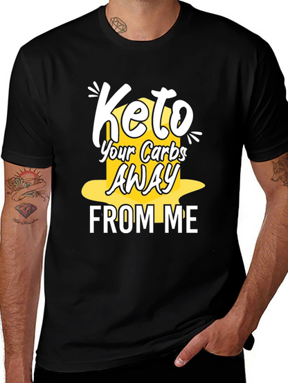 Keto Carbs Away Black Graphic T-Shirt