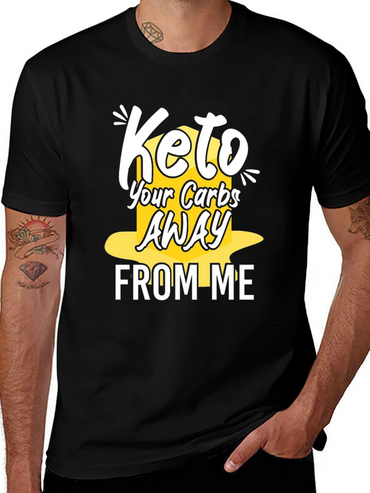 Keto Carbs Away Black Graphic T-Shirt