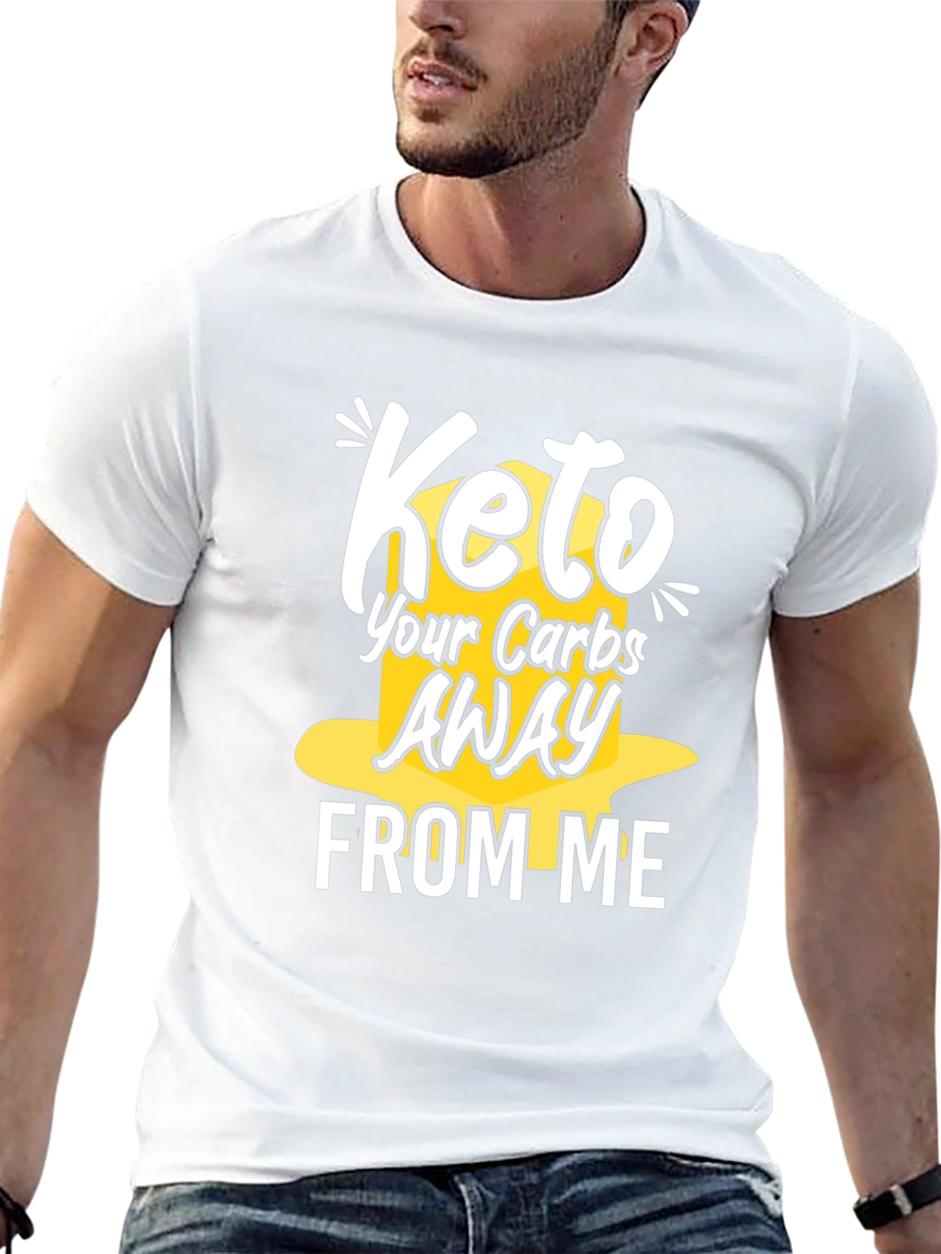 Keto Carbs Away Black Graphic T-Shirt