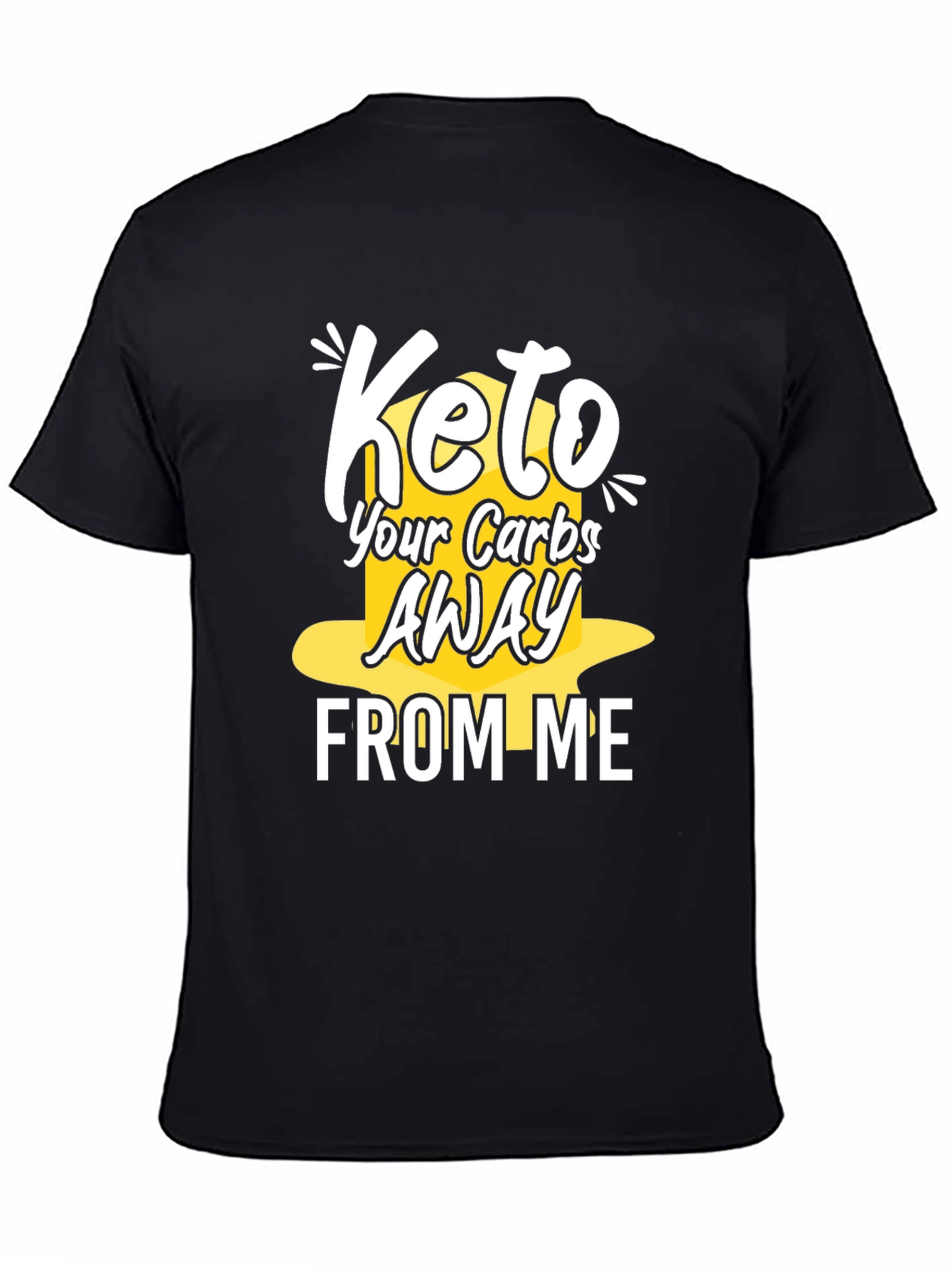 Keto Carbs Away Black Graphic T-Shirt