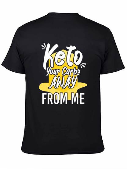 Keto Carbs Away Black Graphic T-Shirt