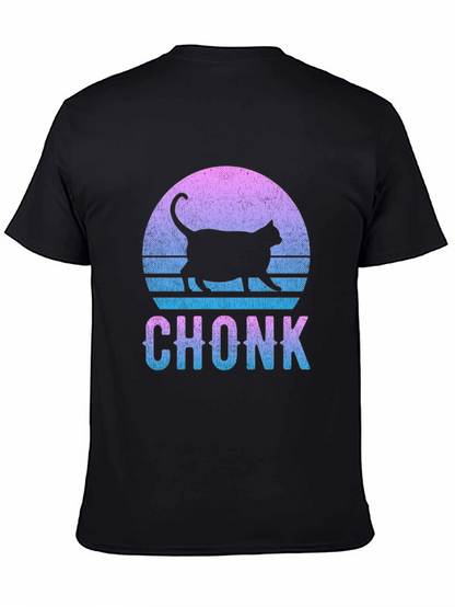 Chonk Cat Graphic Tee - Retro Sunset Style