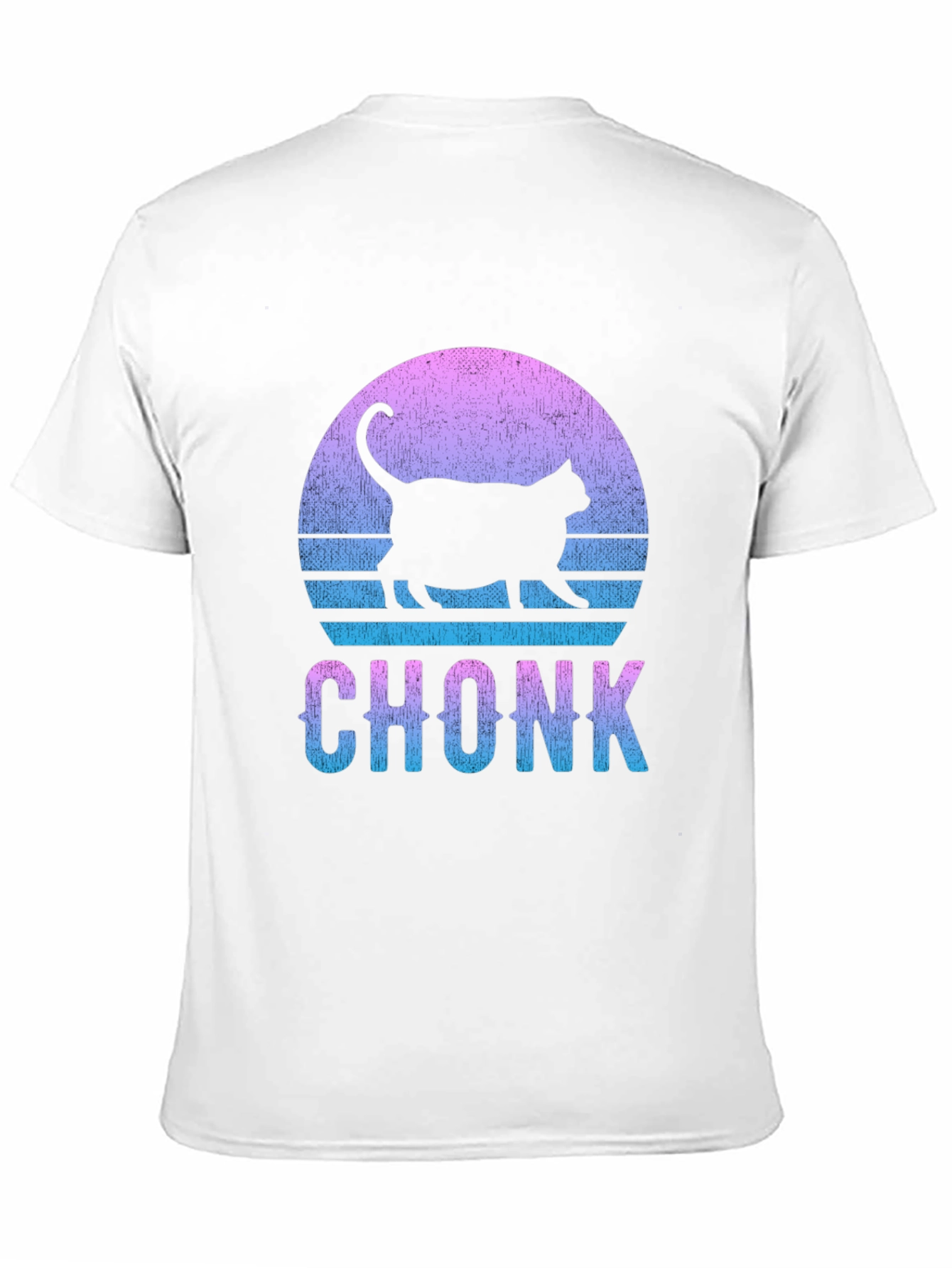 Chonk Cat Graphic Tee - Retro Sunset Style