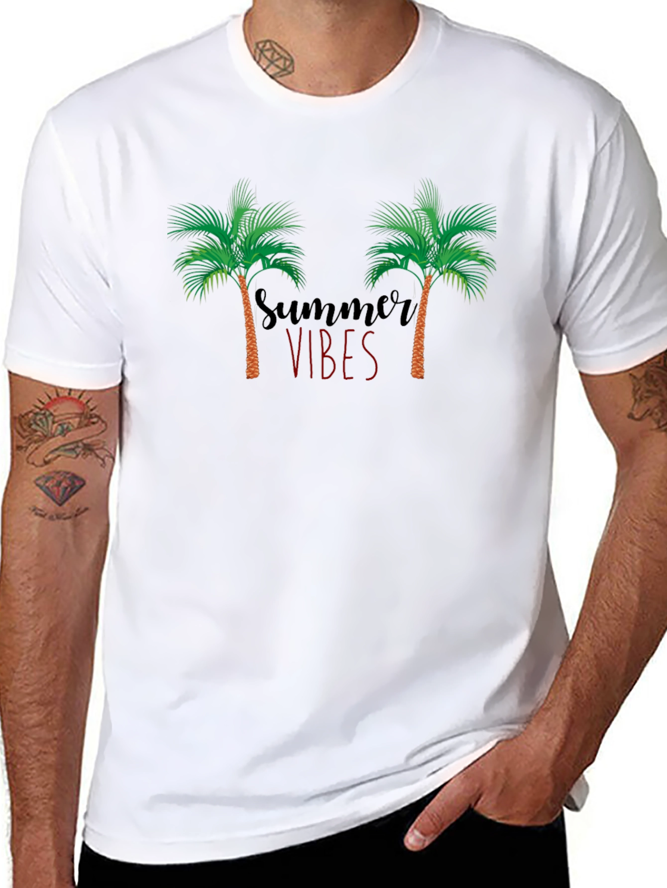 Summer Vibes Palm Tree Graphic Tee