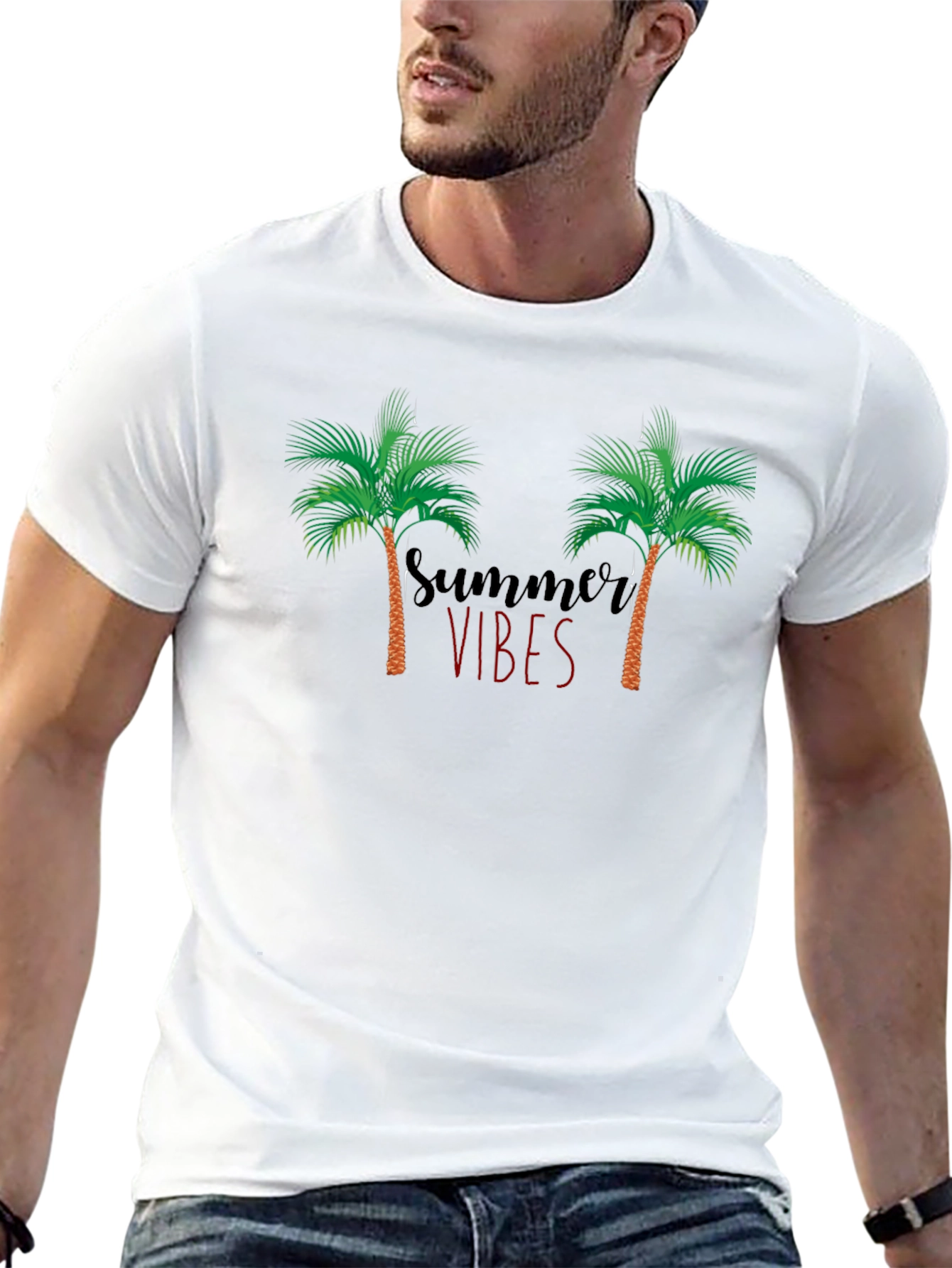 Summer Vibes Palm Tree Graphic Tee