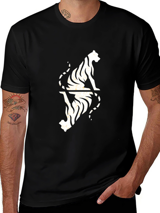 Tiger Reflection Graphic Tee - Cool Black T-Shirt